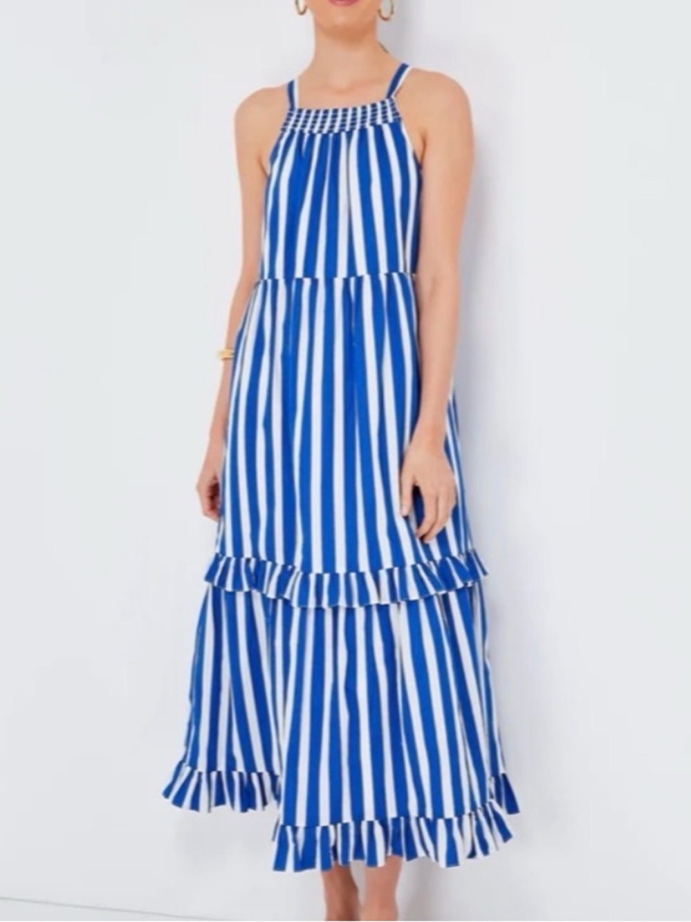 Pomander Place Blue White Stripe Avondale Casual Midi Dress Size XS Tuckernuck